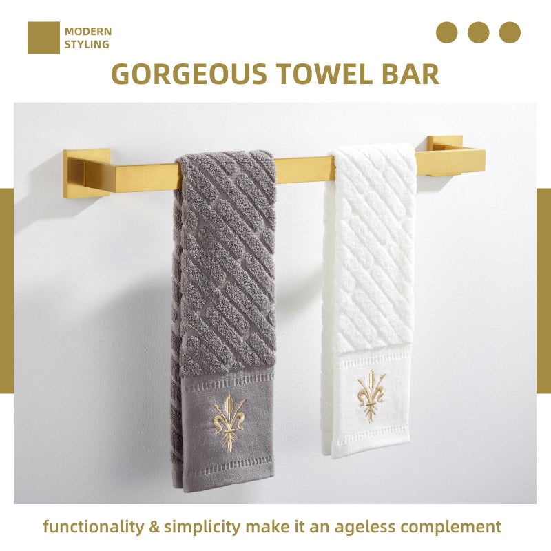 Angle Simple Bath Towel Bar 23.74", Angle Simple SUS304 Stainless Steel Bathroom Towel Holder, Shower Towel Rod, Single Towel Hanger Bar, Clothing Towel Rack for Wall, Brushed Dark Gold - Image 3